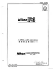 Cover of Nikon F4 Parts List